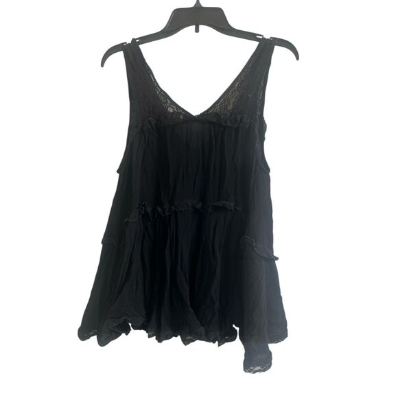 ✨Free People Lace Trapeze Black Sz Small Top✨ - Picture 5 of 8